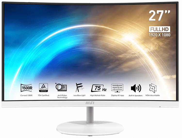 MSI выпустила бизнес-монитор Pro MP271CW с вогнутым 27" дисплеем Full HD