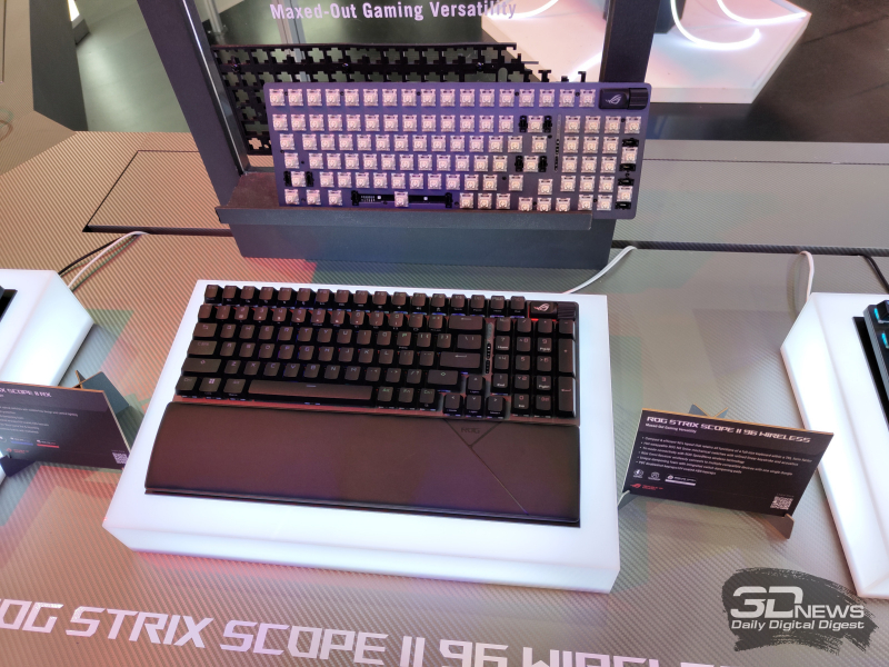 Представлена беспроводная клавиатура ASUS ROG Strix Scope II 96 Wireless на механике ASUS ROG NX Snow