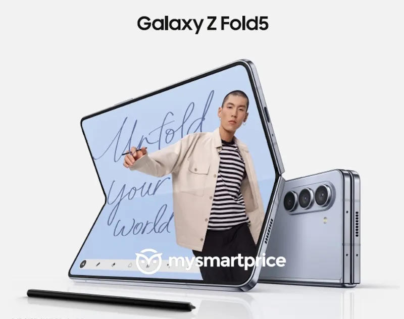 Опубликованы пресс-рендеры Samsung Galaxy Z Fold5 — он будет складываться почти без зазора