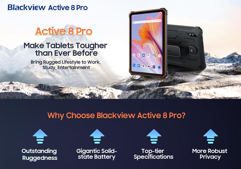 Blackview представит 10 июля свой первый флагманский защищённый планшет Active 8 Pro, первым покупателям — скидки и подарки