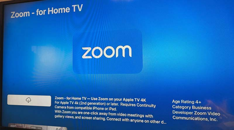 Видеоконференции Zoom стали доступны на Apple TV 4K